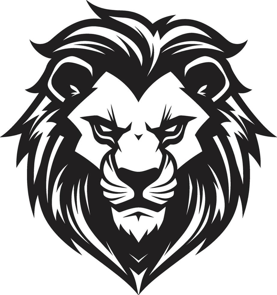 Savage Elegance Black Lion Vector Design Dark Majesty Lion Emblem in Vector