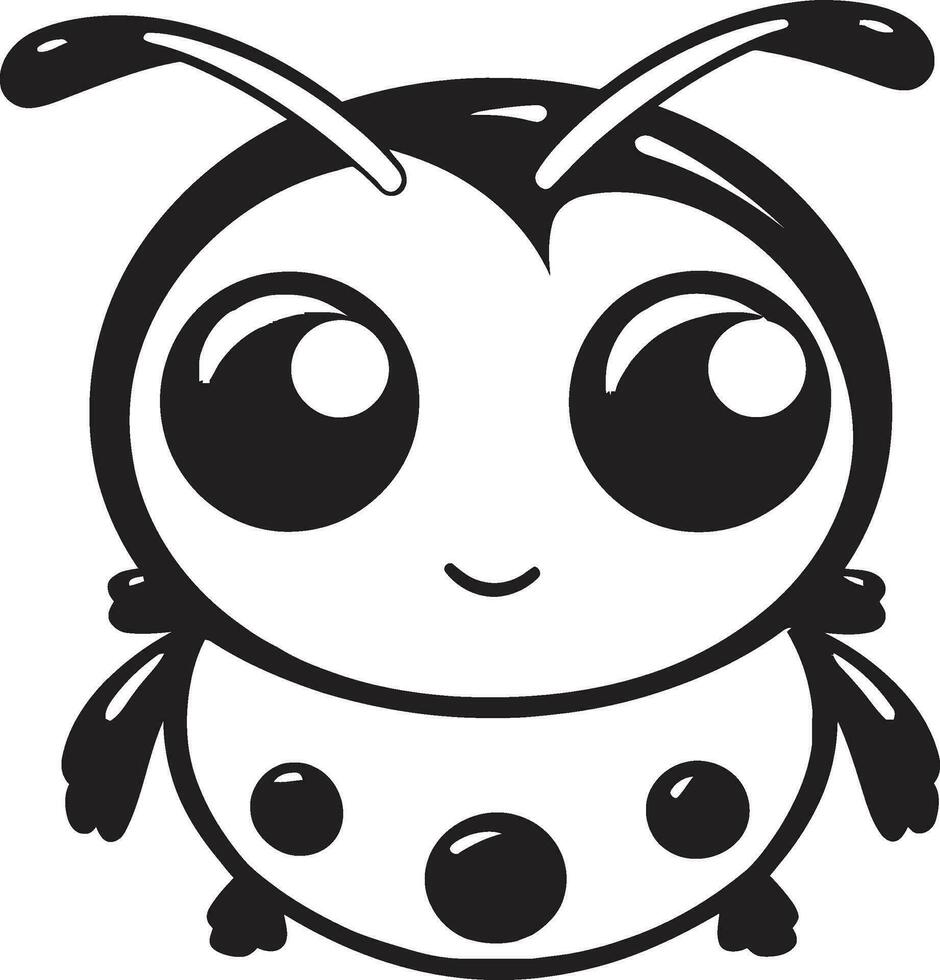 Monochromatic Marvel Ladybug Badge of Beauty Geometric Ladybug Charm Minimalistic Symbol vector