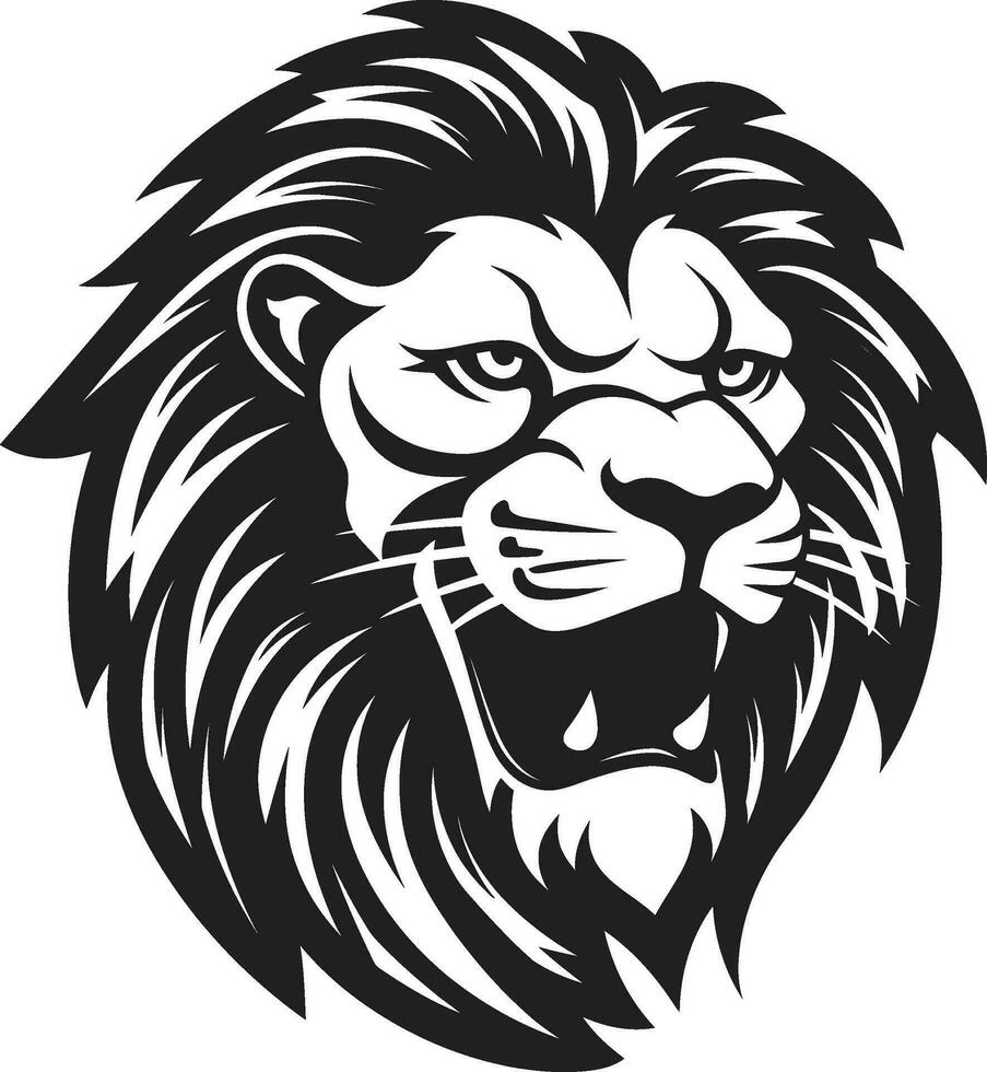 esculpido dominio negro león heráldica en vector real majestad negro león vector icono
