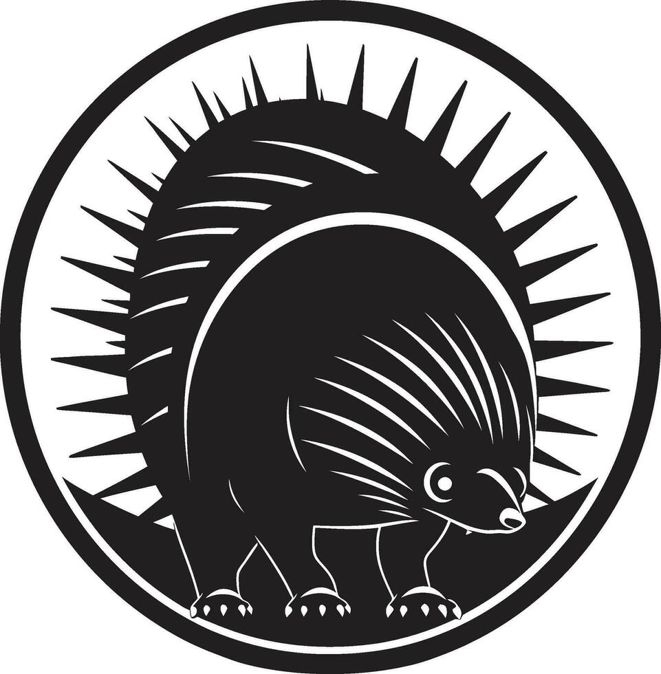 Bold and Graceful Black Armadillo Icon Noir Armor Armadillo Logo in Black vector