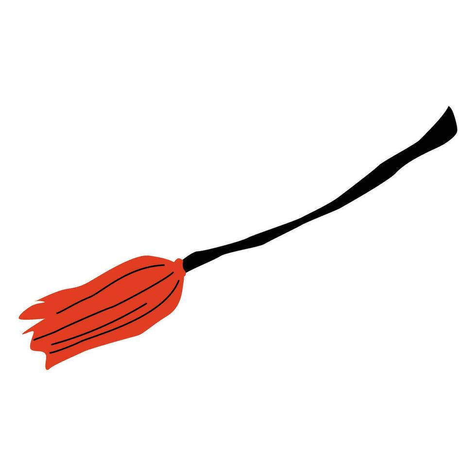 Witch broom illustration vector