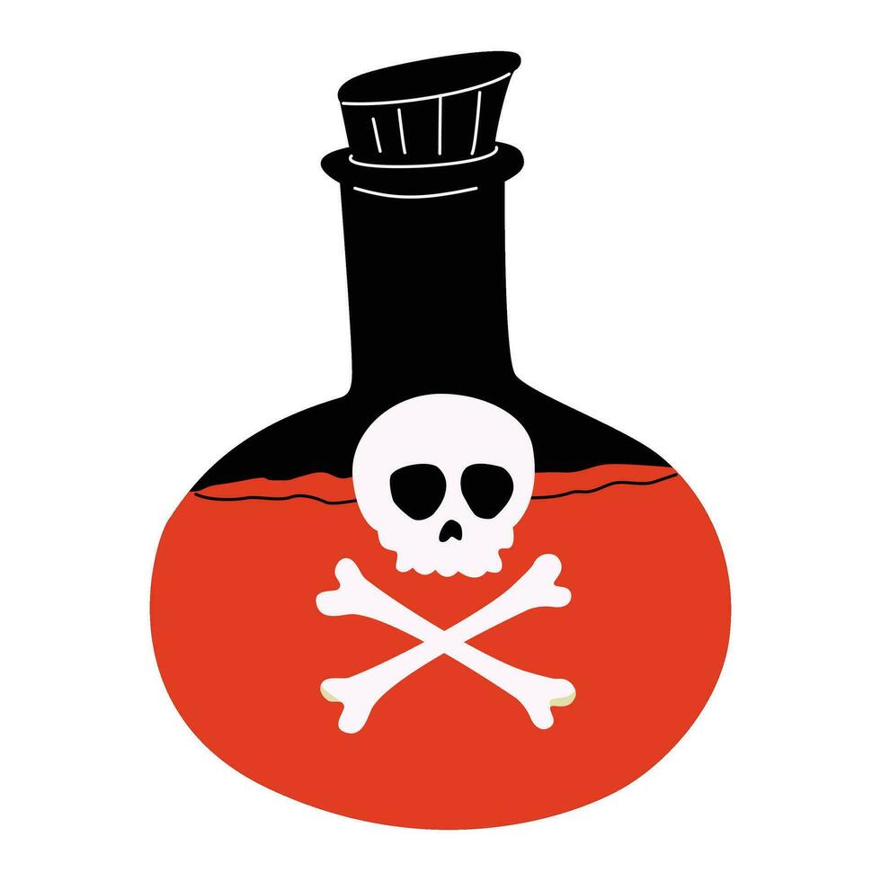 Deadly poison bottle illustration vector