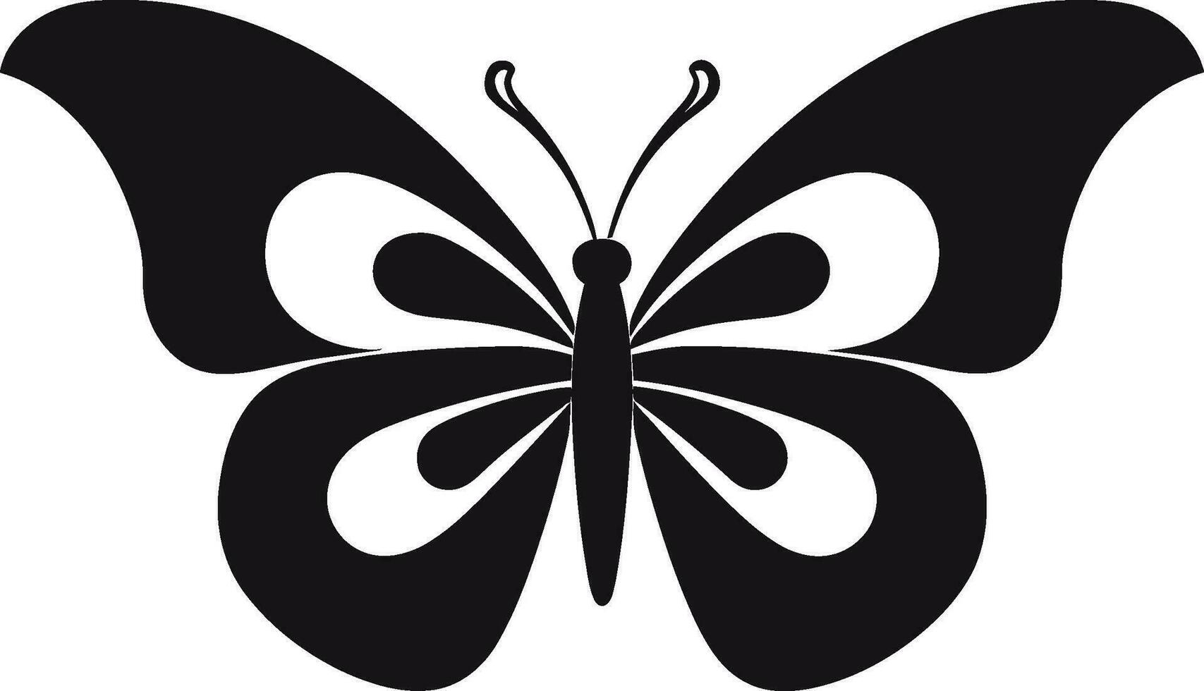 Wings of Elegance Black Vector Icon Butterfly Grace in Shadows A Symbol of Beauty