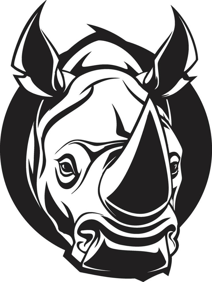 Symphony of Melodic Sound Rhino Icons Commanding Song in Black Natures Melody in Monochrome Black Rhino Design vector