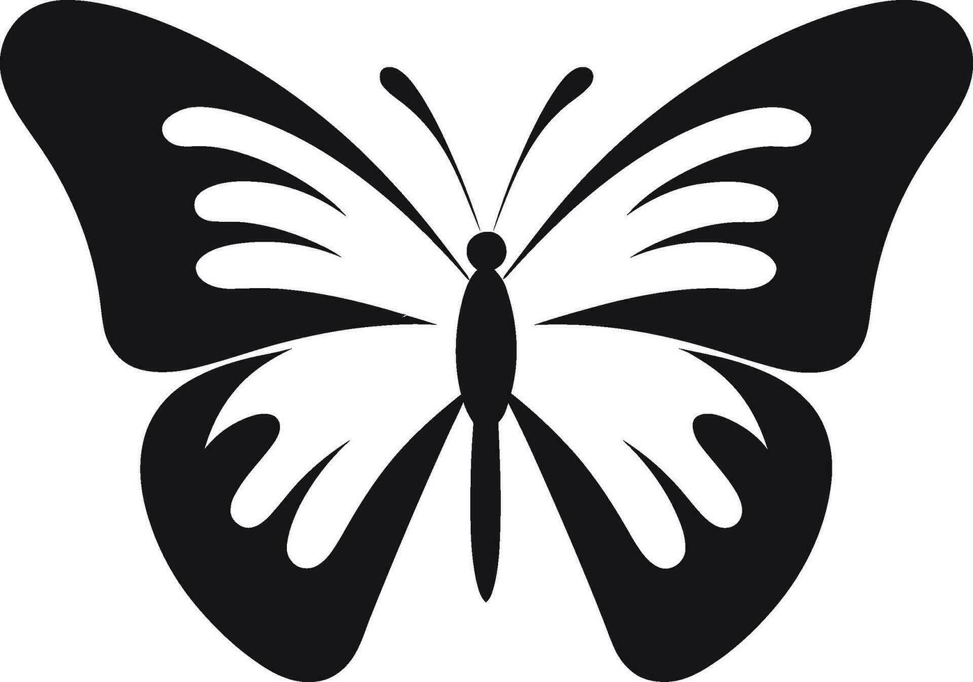 Butterfly Charm in Shadows A Timeless Design Intricate Flutter Black Butterfly Emblem vector