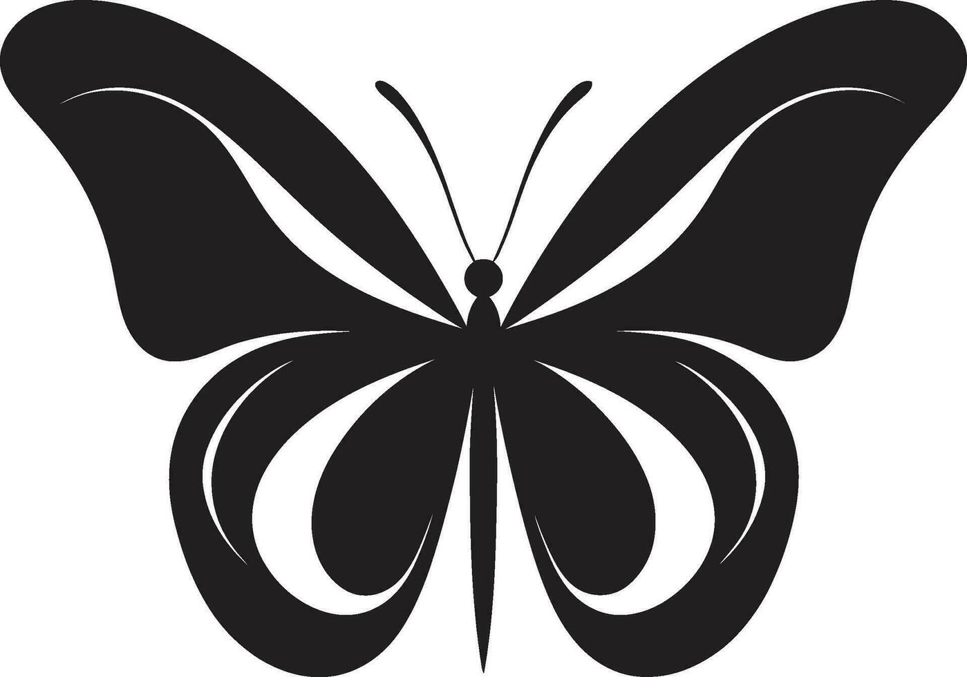 Majestic Wings Black Vector Logo Design Sculpted Freedom Butterfly Icon in Black