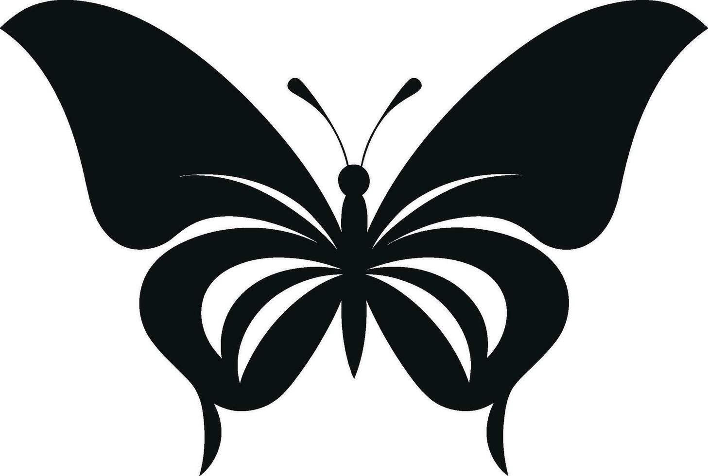 esculpido complejidad mariposa emblema en noir negro mariposa en oscuridad un marca de complejidad vector