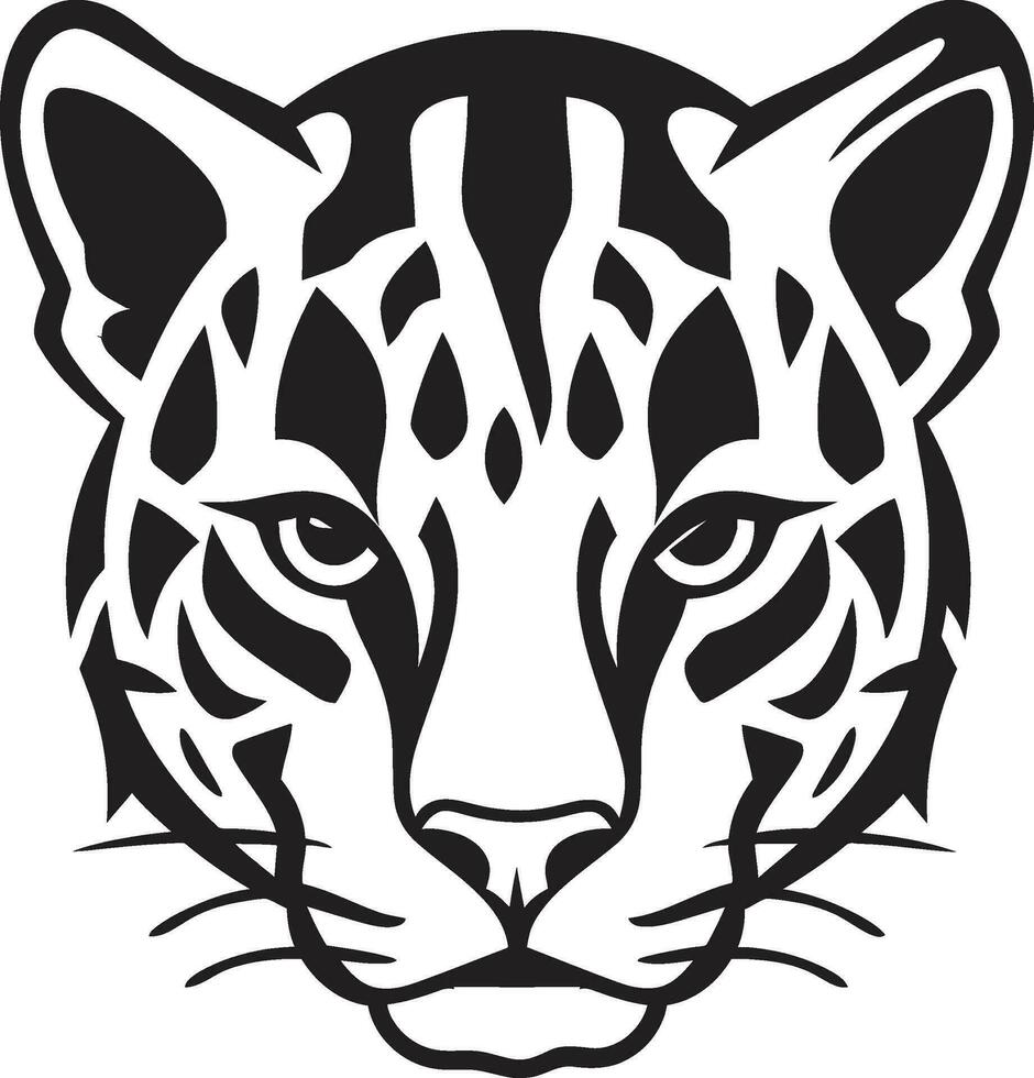 Jungle Kingpin Vector Ocelot Insignia Stealthy Pounce Ocelot Logo in Ebony