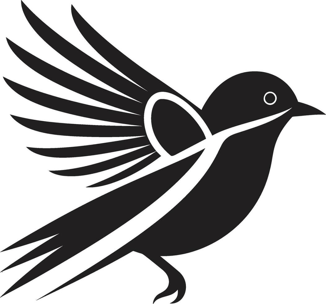 Winged Serenade Subtle Flight Charm Sparrows Symphony Avian Iconic Opulence vector