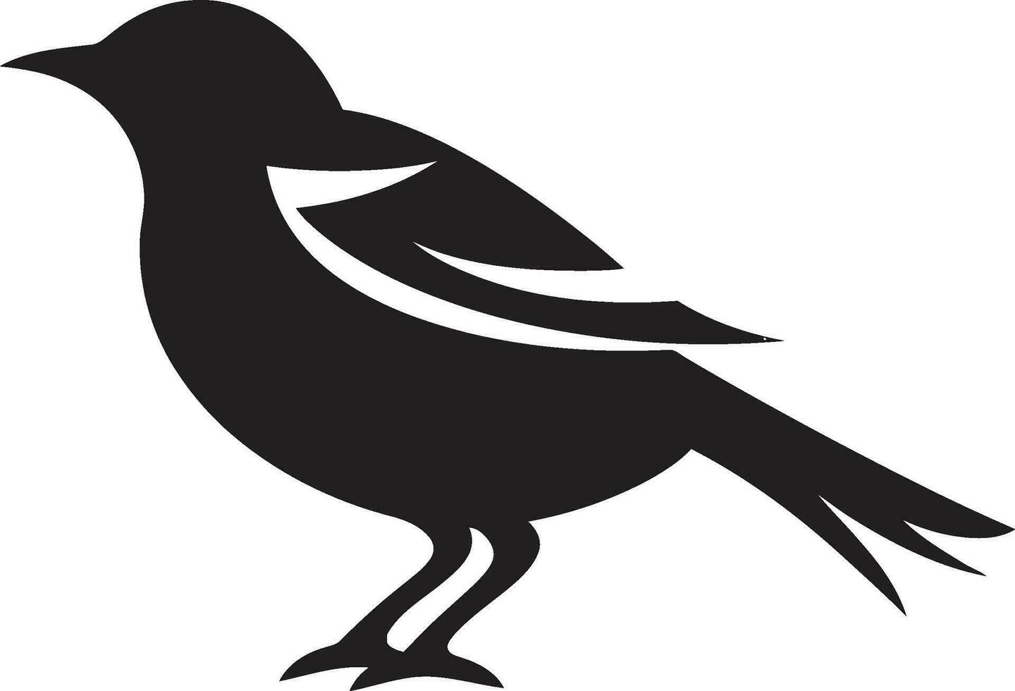 Vulture in Silhouette Nighttime Crow Logo vector