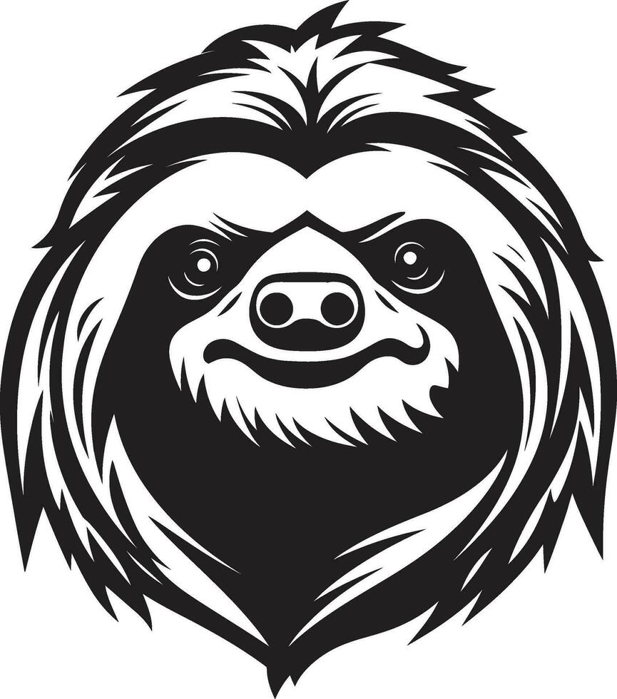 Dark Delight in Trees Slothful Logo Design Elegant Zen Sloth Onyx