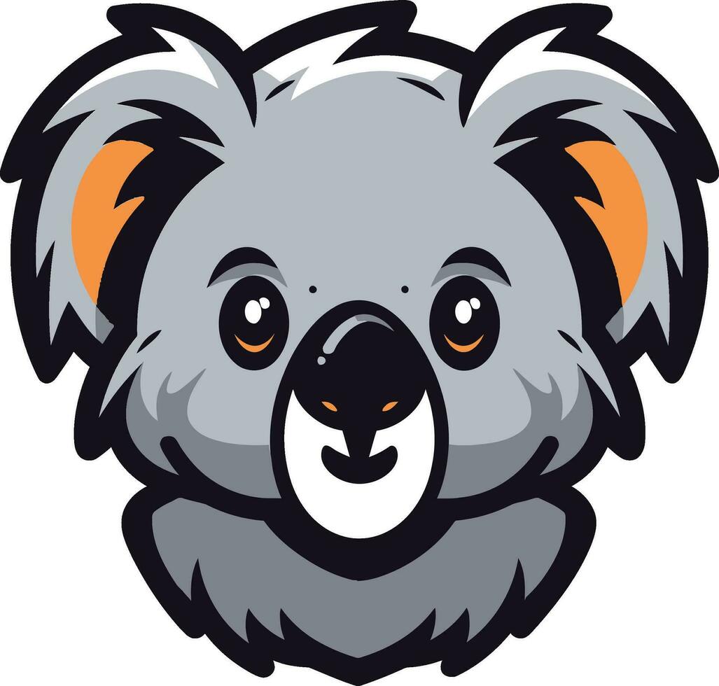 Graceful Koala Head Icon Geometric Appeal Napping in Vector Koala Art