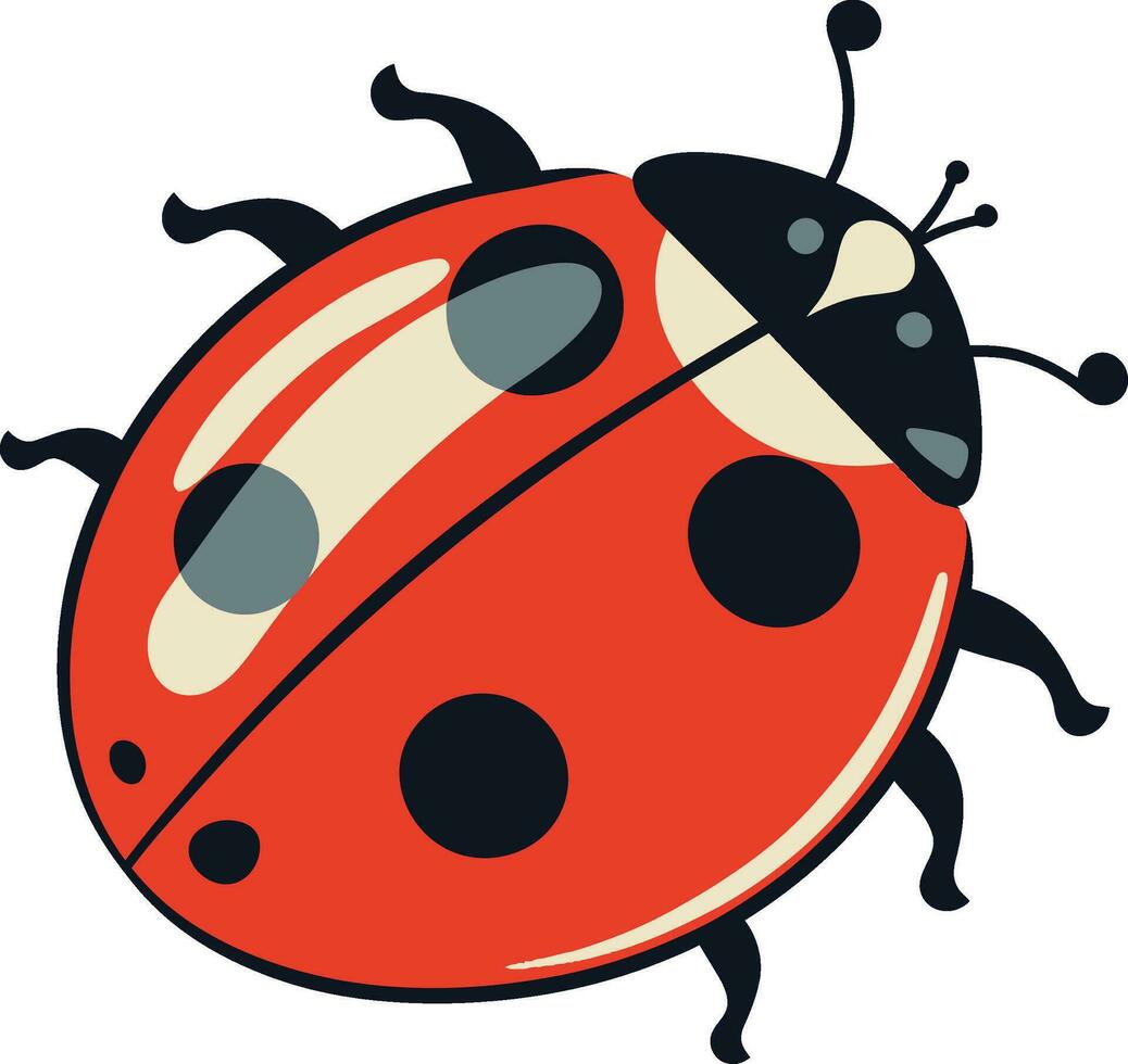 Silhouette of a Crawling Bug Geometric Emblem of Beauty in Black Simplicity of the Insect vector