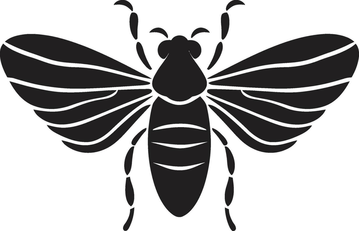 Wildlife Song Cicadas Melodic Design in Black Vector Elegance in the Night Cicada Symbol in Monochromes Tune