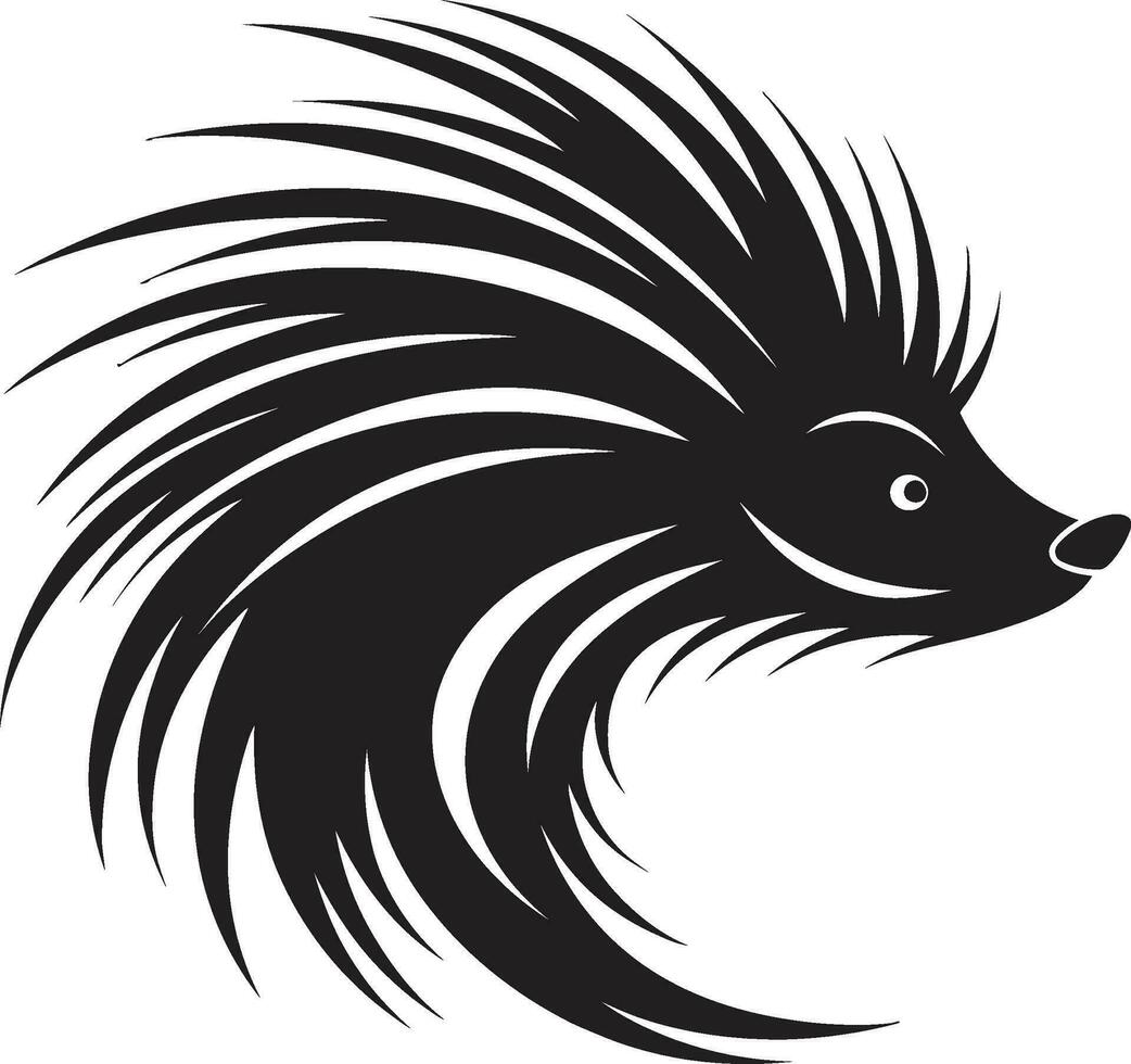 Porcupine Quill Mark of Distinction Majestic Black Porcupine Symbol vector