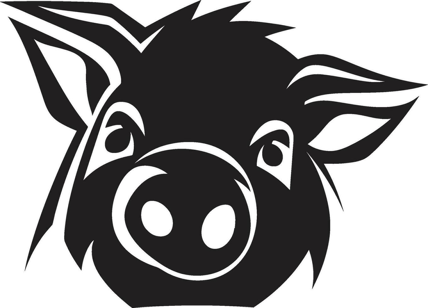 caprichoso cerdito iconografía juguetón cerdo logo Arte vector