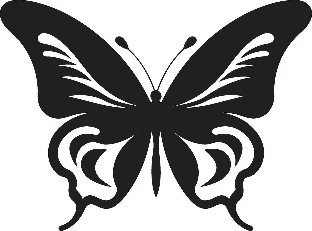 Sleek and Mysterious Black Butterfly Mark Butterfly Silhouette in Motion A Work of Noir vector
