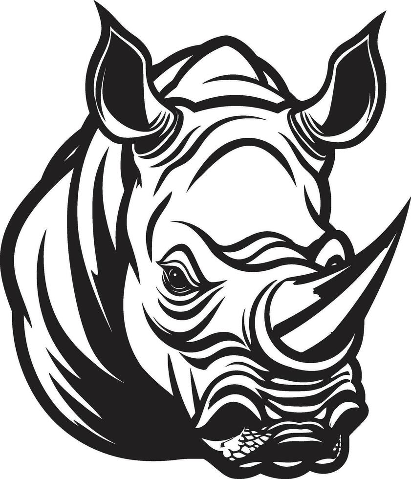 The Rhinos Lullaby Black Vector Logo in Harmonious Beauty Elegant Rhino Song A Timeless Ode in Noir