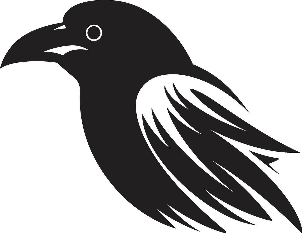 Intricate Bird Crest Minimalistic Raven Mark of Excellence vector