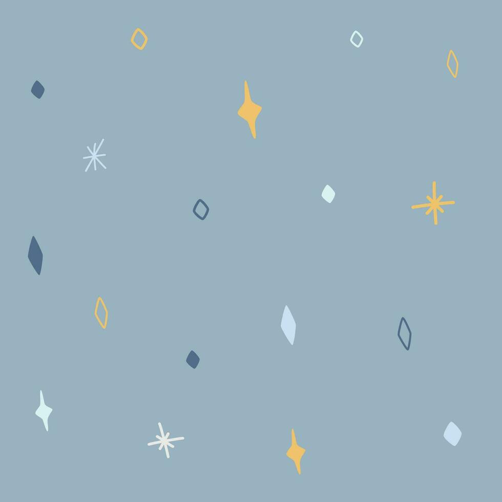 Christmas and winter themed seamless pattern, with abstract graphic elements on light blue background vector