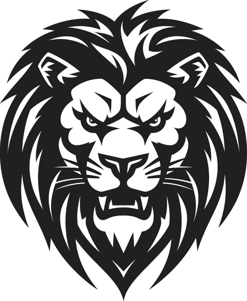 Ferocious Mastery Black Lion Emblem   The Master of Strength Regal Prowess Black Vector Lion Logo Design   The Emblem of Authority