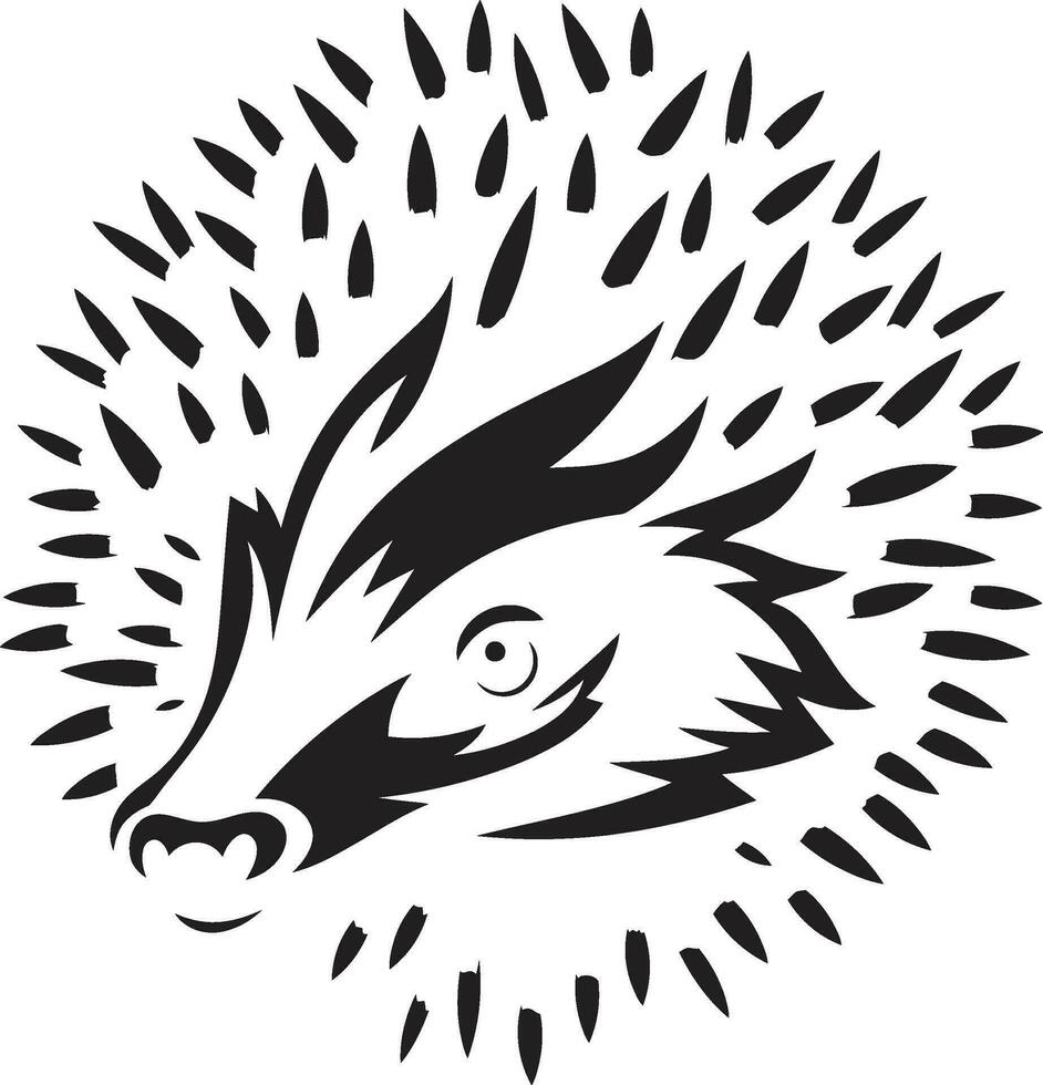 Eyes of the Hedgehog Logo of Grace Silhouette of a Quilled Defender vector