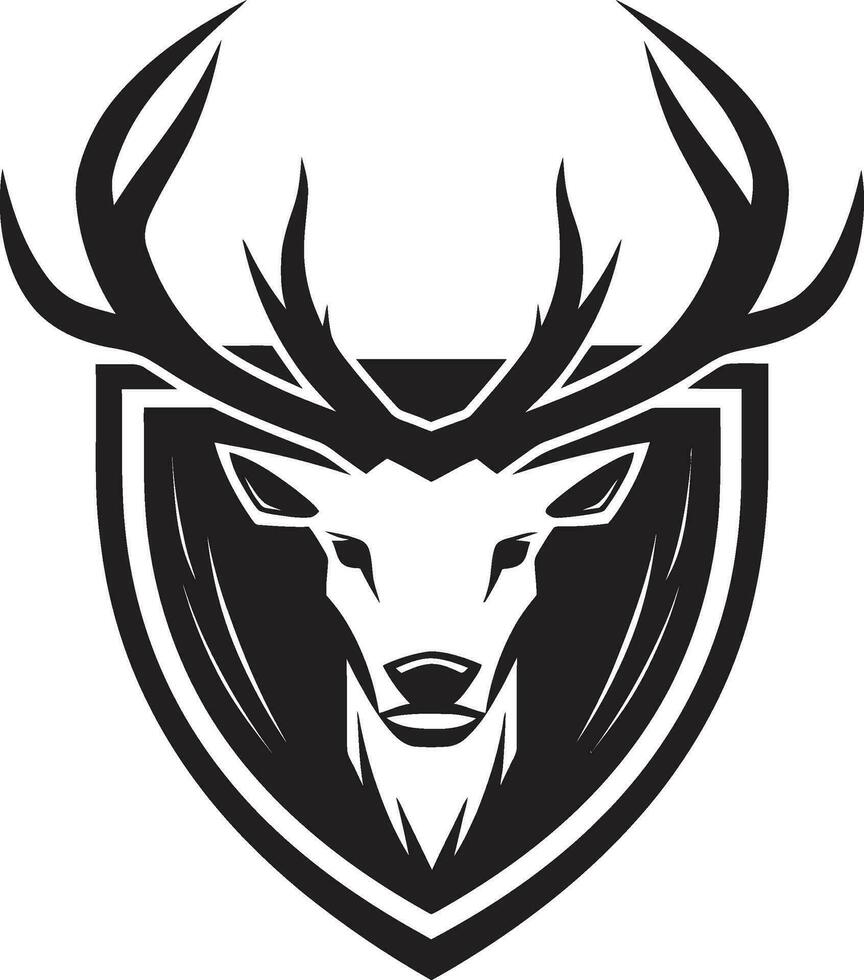 Elegant Wilderness Deer Emblem in Monochrome Serenity Sculpted Elegance in Nature Black Vector Deer Logo