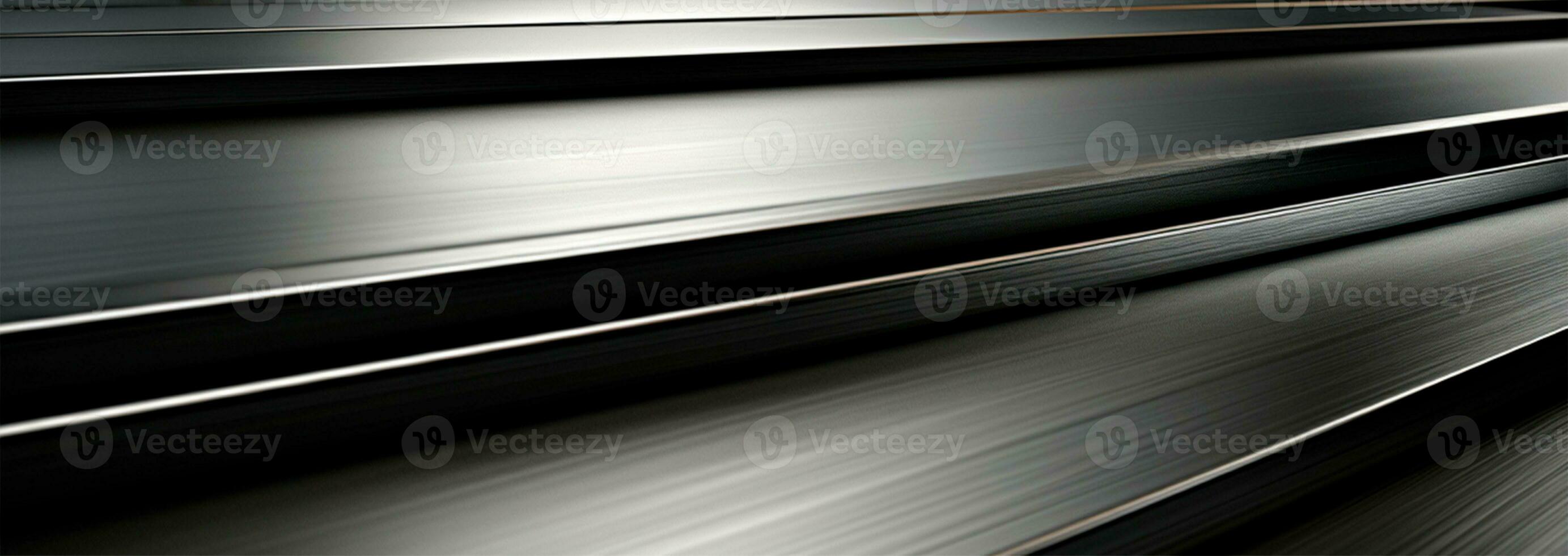 Panoramic metal texture, steel silver background - AI generated image photo