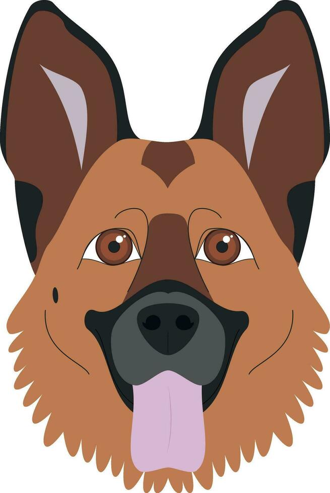 German Shepherd dog isolated on white background vector illustration