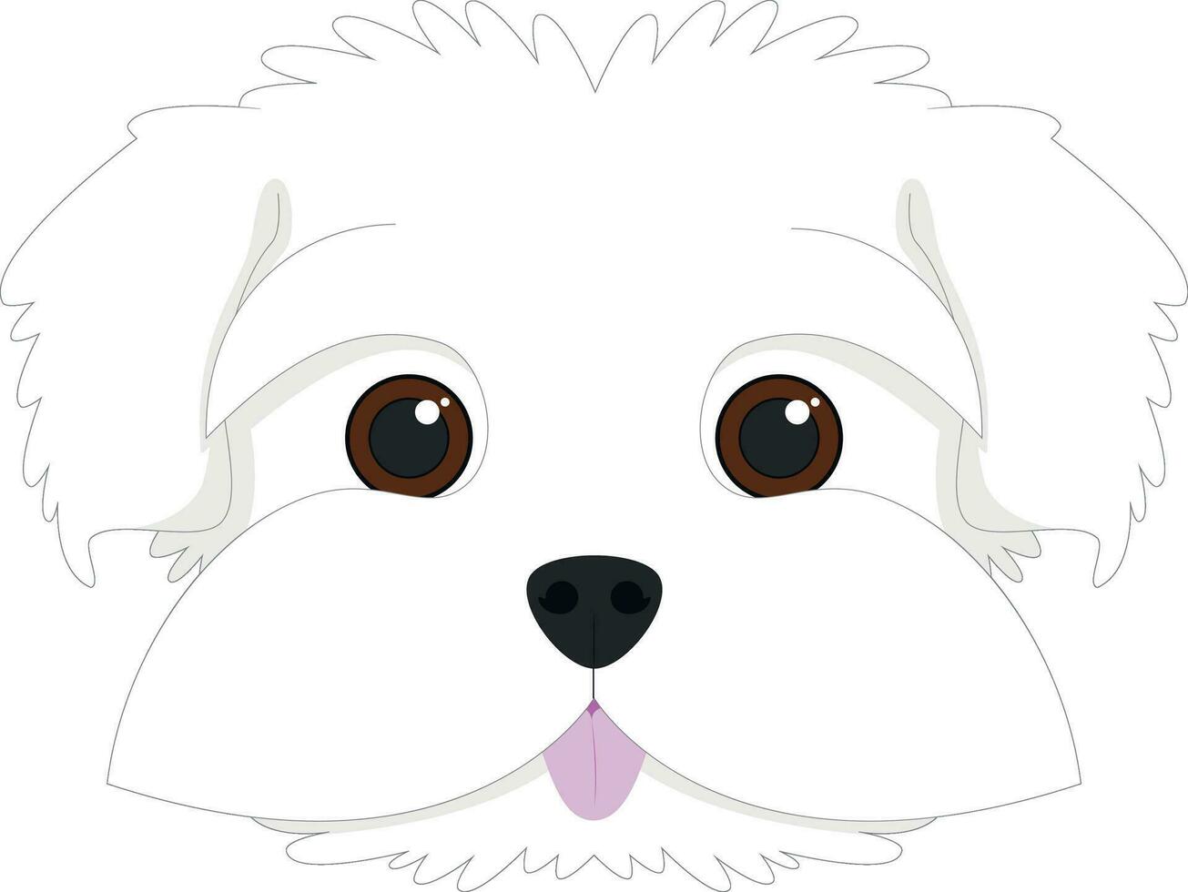 maltés perro aislado en blanco antecedentes vector ilustración