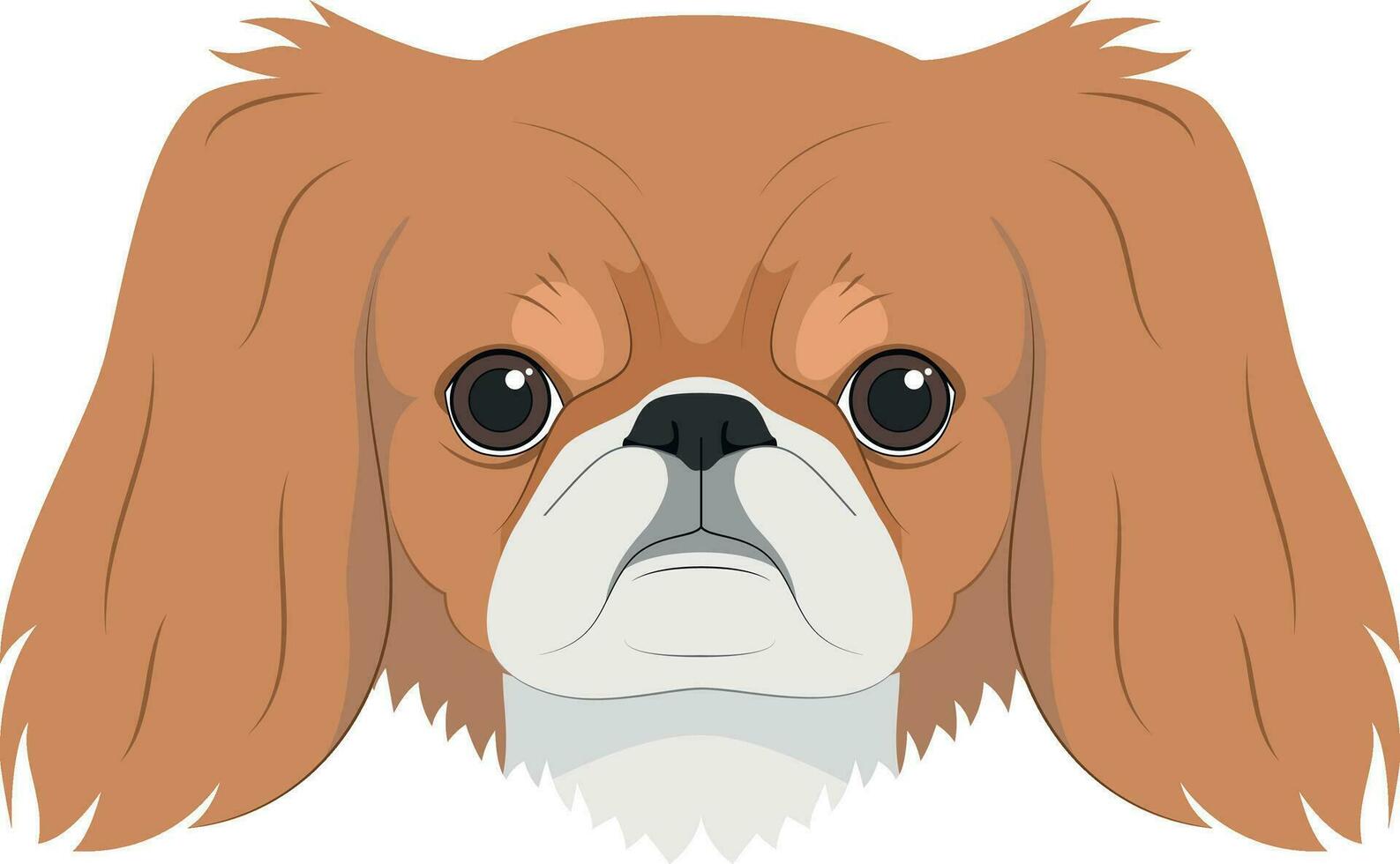 pekinés perro aislado en blanco antecedentes vector ilustración