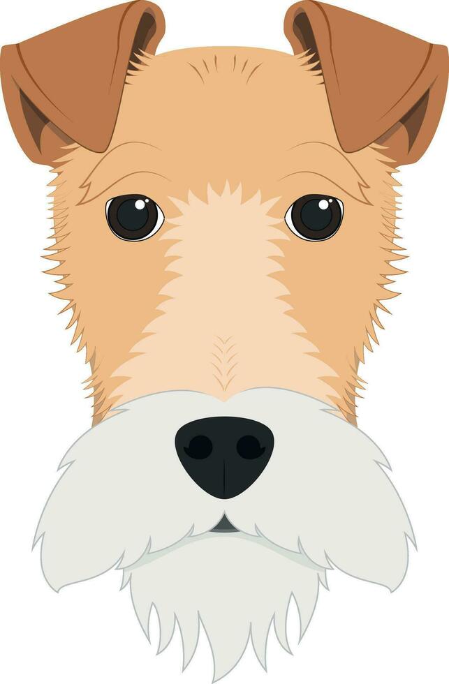 zorro terrier perro aislado en blanco antecedentes vector ilustración