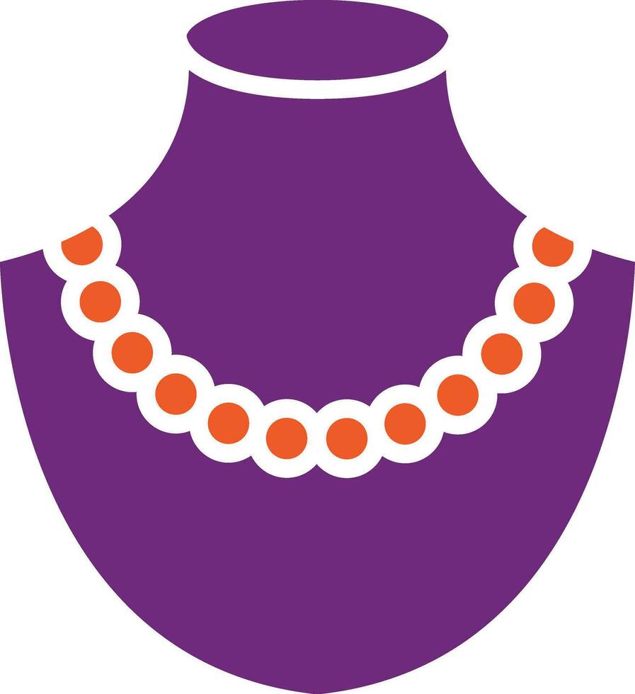 ilustración de diseño de icono de vector de collar de perlas