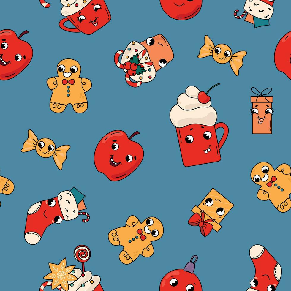 Christmas seamless pattern. Design for fabric, textile, wallpaper, packaging. vector