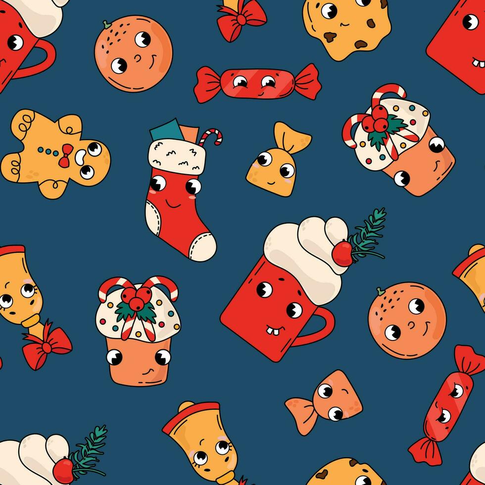 Christmas seamless pattern. Design for fabric, textile, wallpaper, packaging. vector
