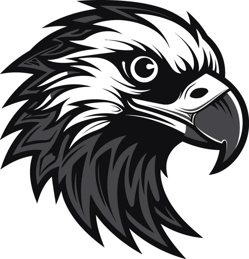 Black Vector Predator Hawk Logo Design for Service Black Vector Predator Hawk Logo Design for Website