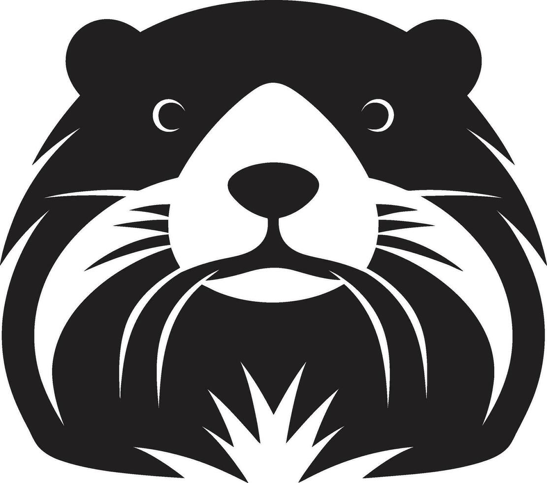 Industrious Beaver Logo Beaver Face Heraldry vector