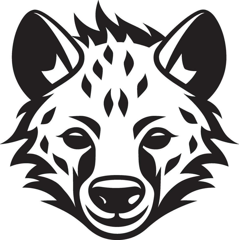 Monochromatic Majesty Minimalist Hyena Profile Eyes of the Hyena Logo of Grace vector