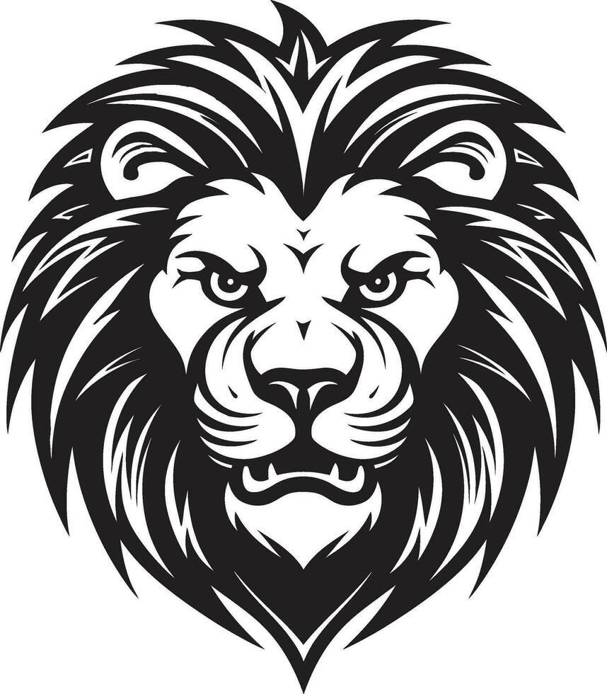 atacando majestad un león logo en vector pulcro y salvaje el negro vector león icono