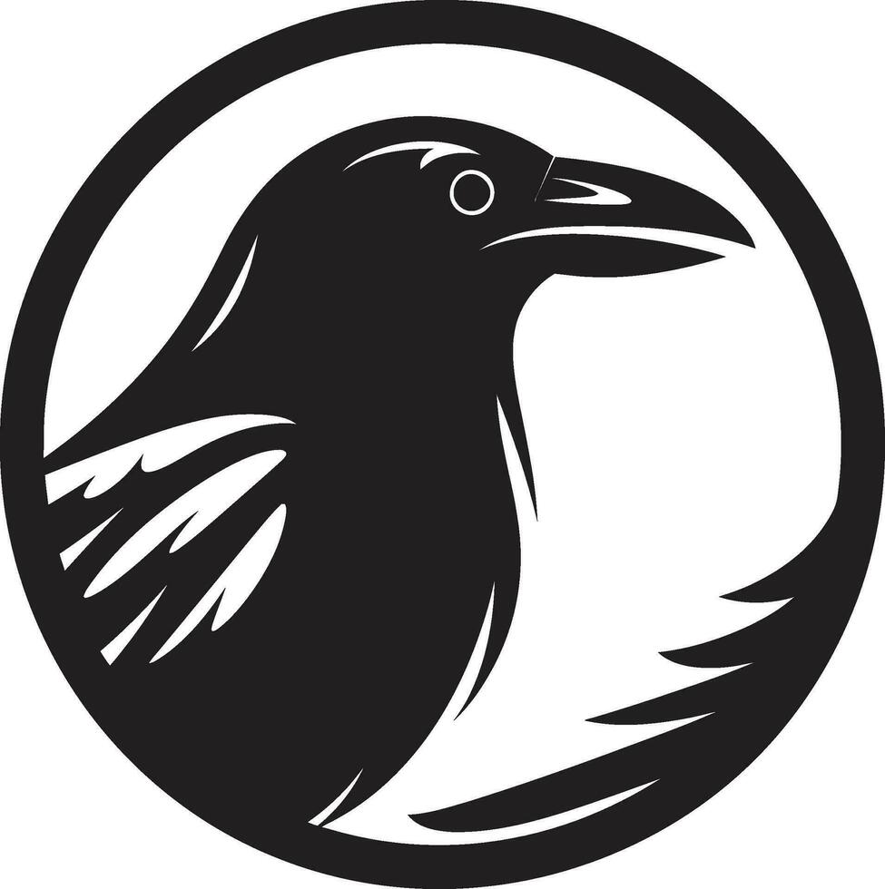 elegante negro pájaro marca contemporáneo cuervo logo símbolo vector