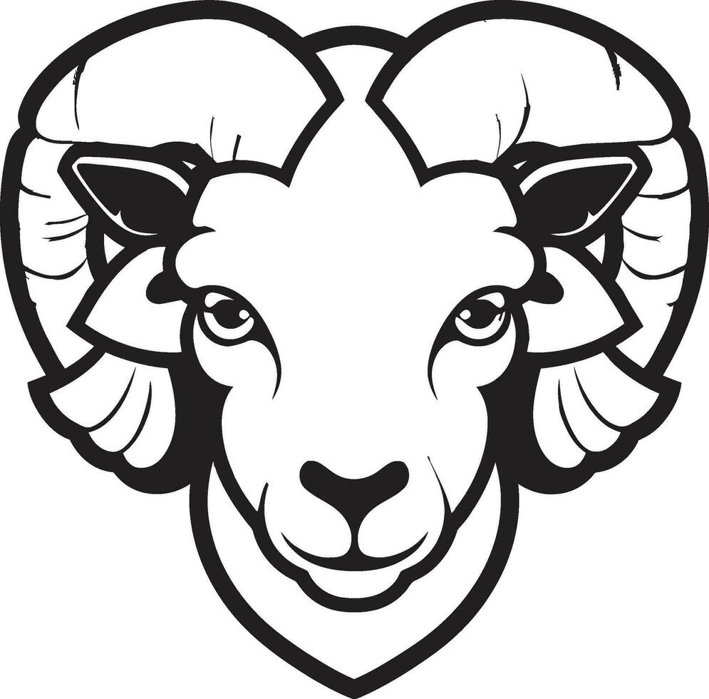Graphic Black Sheep Midnight Elegance Vector Artistry Onyx Ovine Majesty