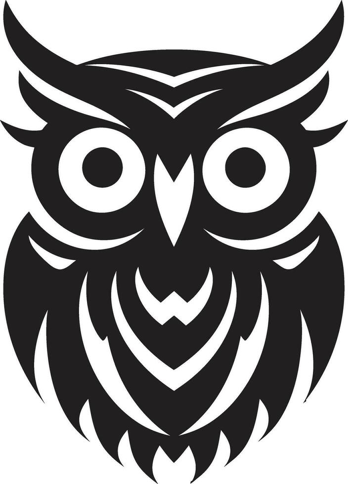 juguetón búho mascota oscuro temática búho Insignia vector