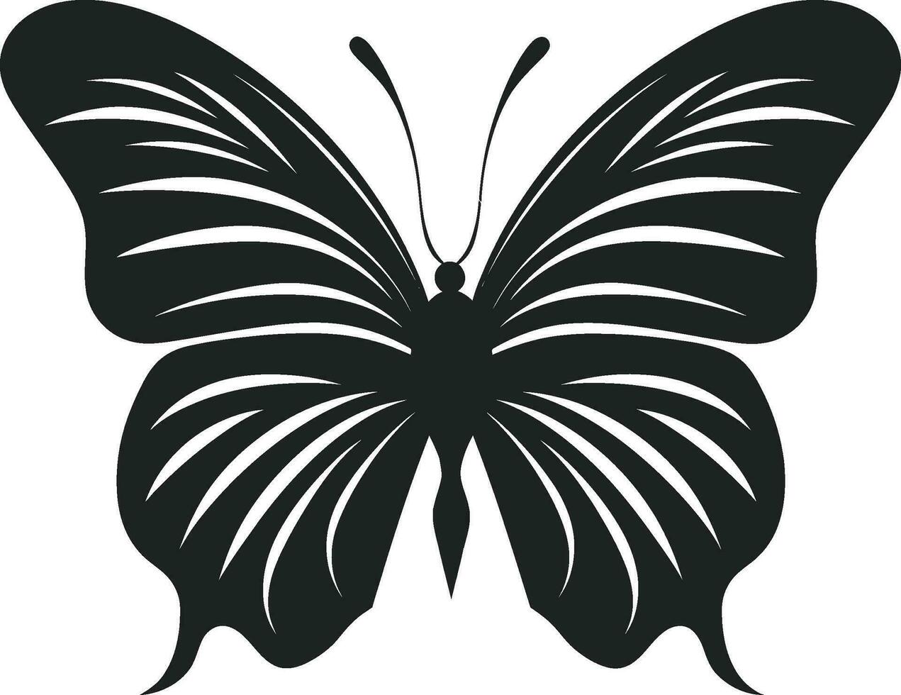 Artistic Freedom Butterfly Mark in Noir Crafted in Elegance Black Vector Emblem