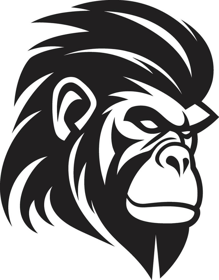 Wild Wonders Black Vector Wildlife Design The Noble Chimp Black Chimpanzee Logo