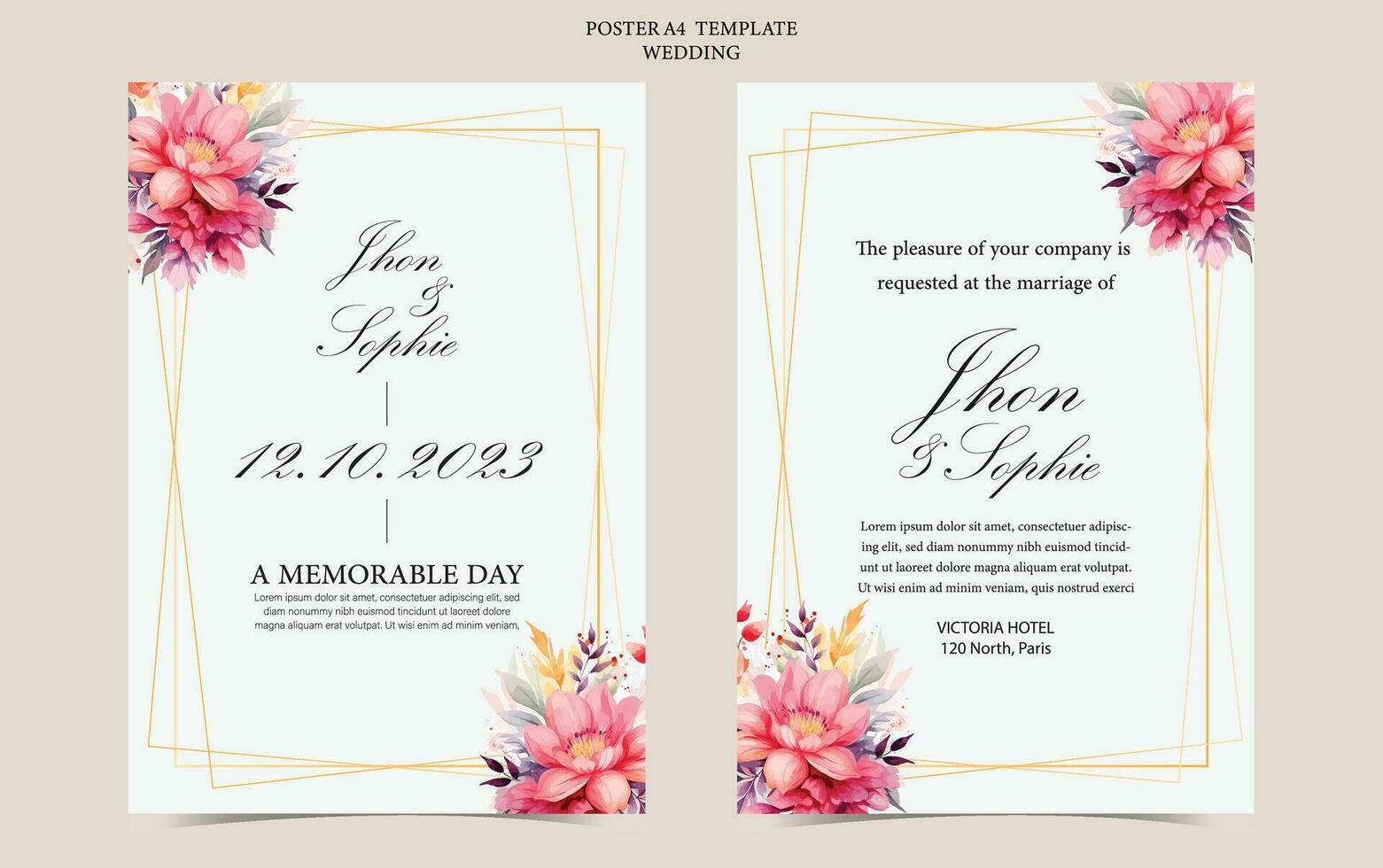 Wedding invitation card vector