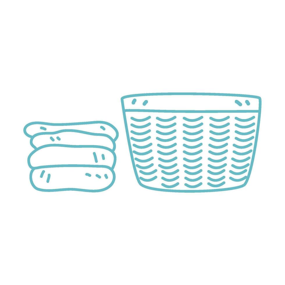 clothes in a laundry wooden basket icon vector