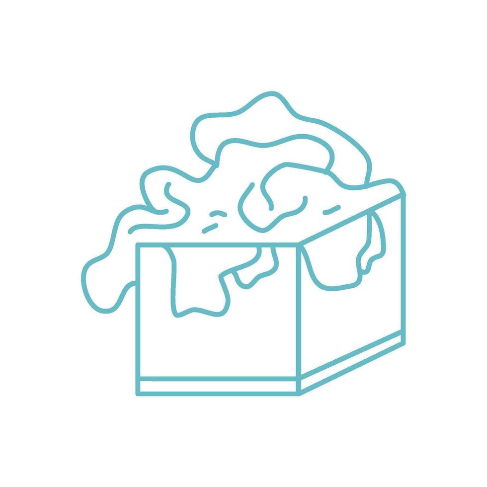hand drawn rattan laundry basket vector