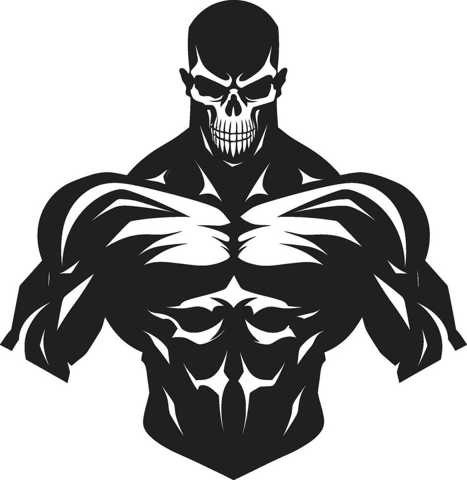 Eternal Endurance Bodybuilder Vector Artistry Monochrome Dominance Vector Muscle Symphony