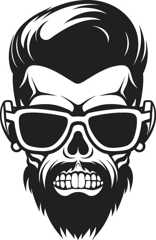 Sculpted Charm Funky Skullhead Vector Attitude Elegant Revolution Black Skullhead Craftsmanship