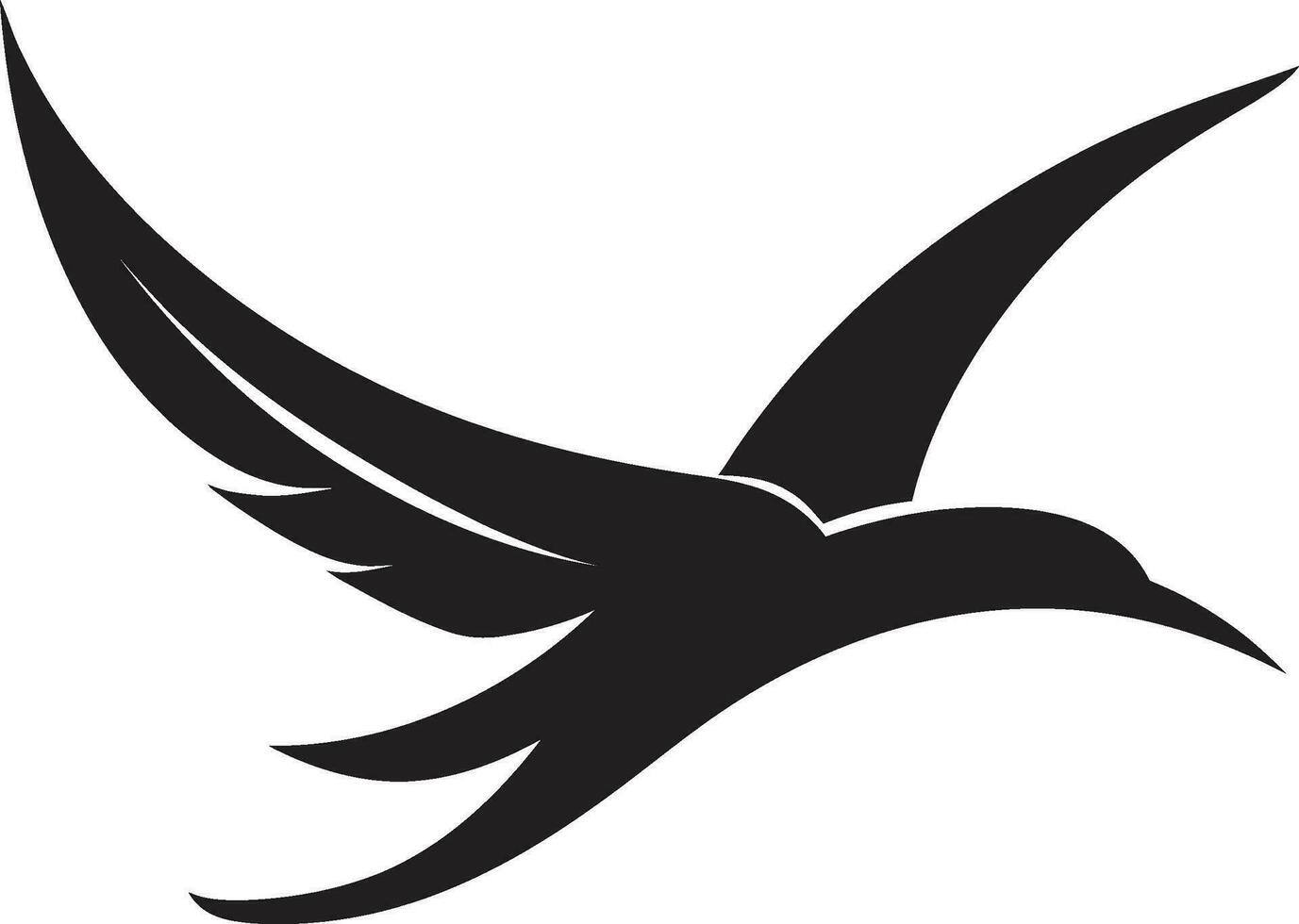esculpido resonancia negro emblema en Gaviota de ébano serenidad Gaviota icono en vector